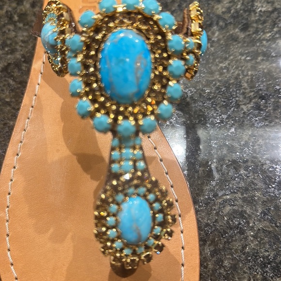 Mystique Turquoise and Gold Sandal - Picture 5 of 6